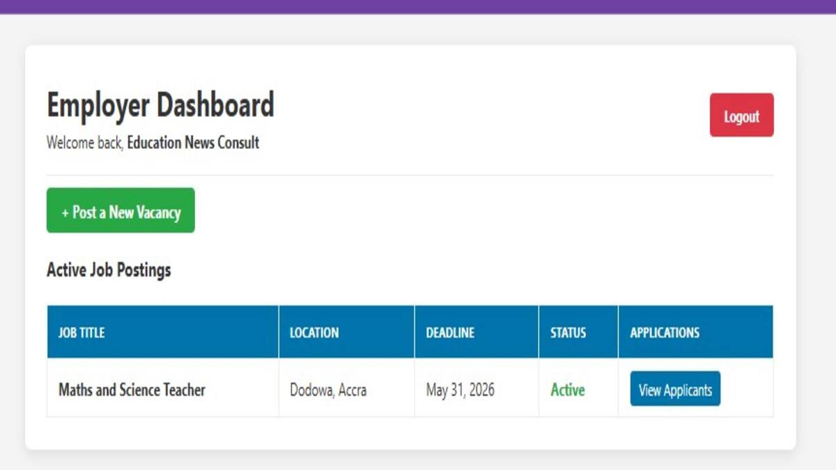 Ghana Education News Portal Launches Free Digital JobRecruitment Platform for Schools and Educators
