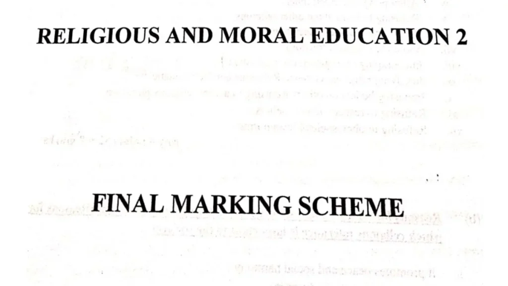 RME 2026 BECE Marking scheme