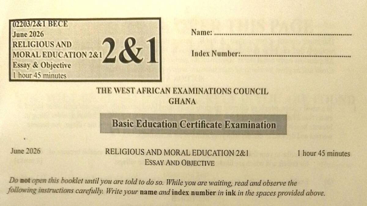 See The Actual 2026 BECE RME Questions & Answers