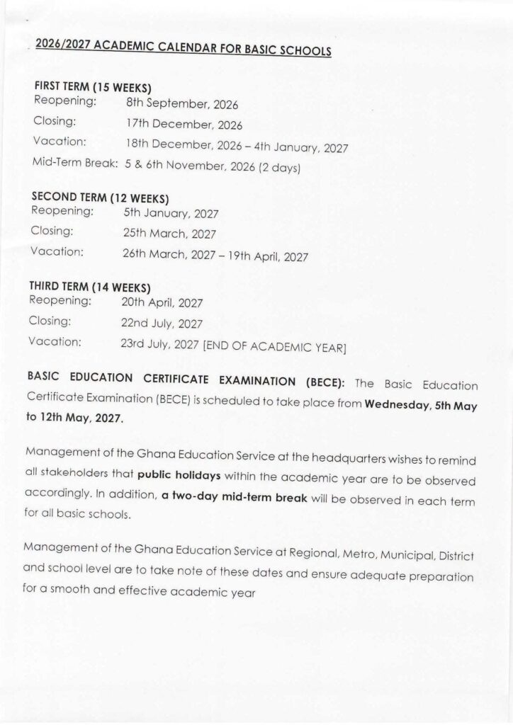 2026-2027 ACADEMIC YEAR