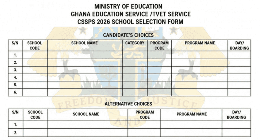 How to fill the 2026 School Selection form correctly