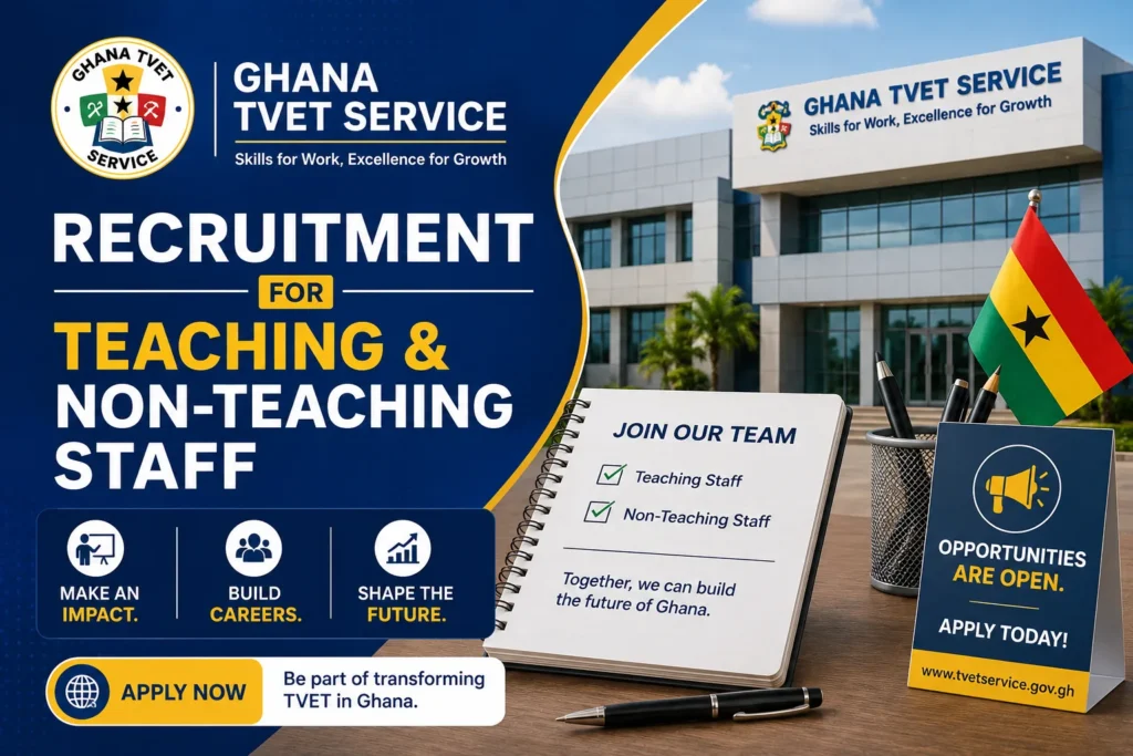 TVET Service 2026 Recruitment Application Status Out Today, GES Not In Sight